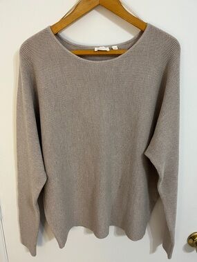 Cyrus Relaxed Crewneck Sweater in Taupe